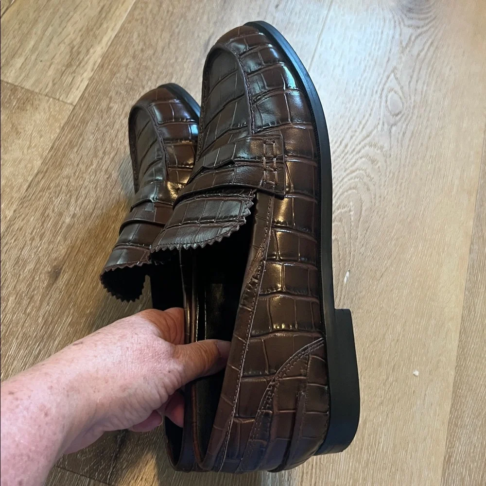 Marc Fisher Men's Brown Leather Upper Loafers size 9.5
